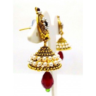 Golden Oxidized Earrings Jhumka Jhumki Imitation Jewelry Drop Dangle Long E31